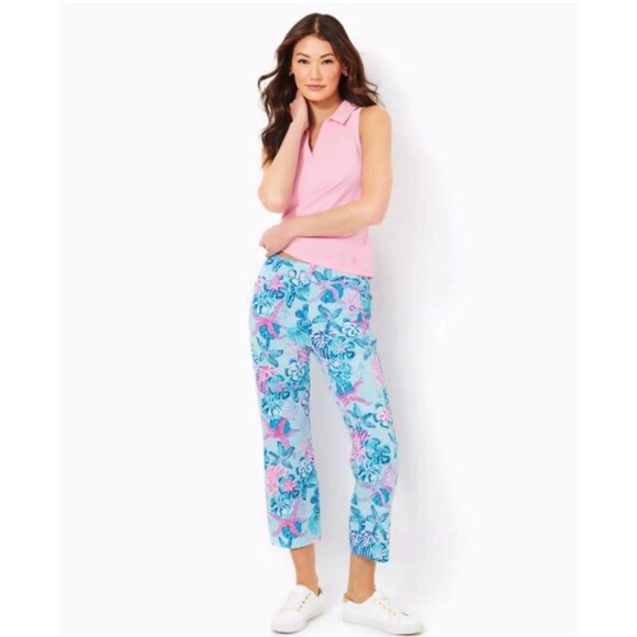 Lilly Pulitzer Luxletic Alister Sleeveless Polo Top UPF 50+ Pink XL NWT $108 - Picture 2 of 5